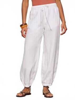 NEW SANCTUARY melody linen balloon pants in white